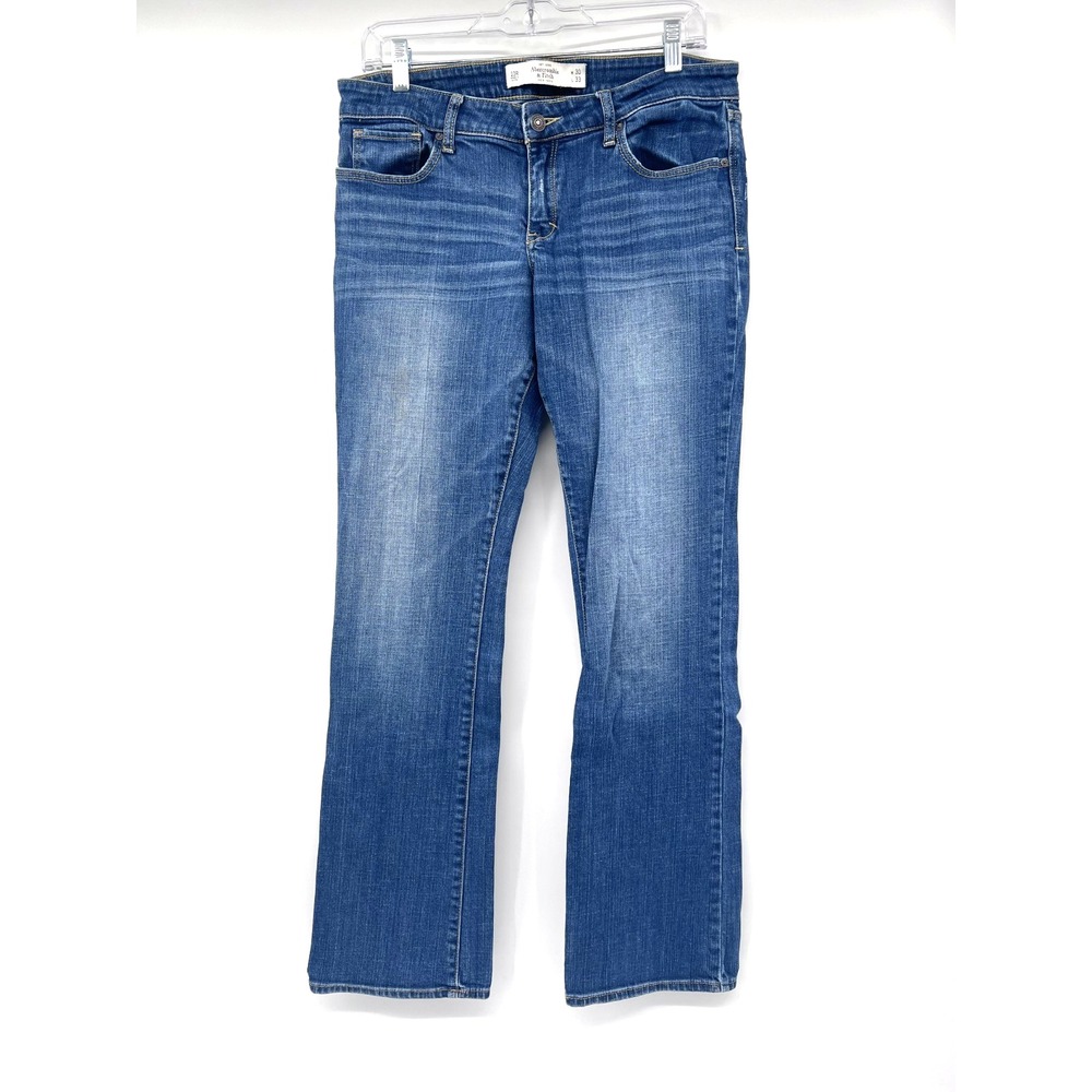 ABERCROMBIE & FITCH Women's 10R Medium-Wash Mid-Rise Bootcut Denim Jeans Stretch